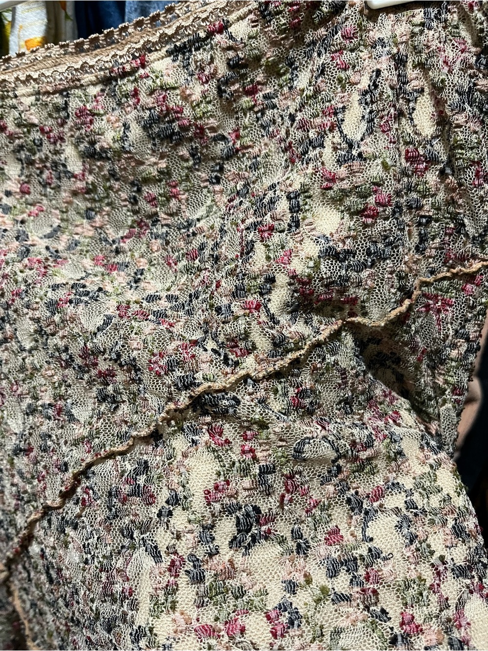 Bisou Bisou Beige Floral Asymmetrical Midi Skirt XL - Picture 16 of 16